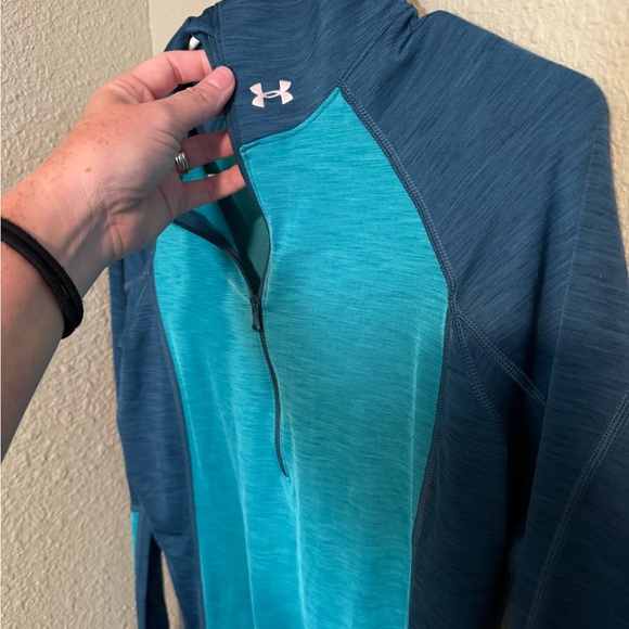 Under Armour Women's Teal and Navy Hoodie - Picture 2 of 3